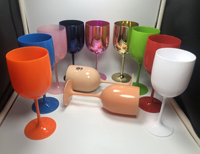 Tasses à vin colorées vintage en acrylique Cadeaux de mariage Anniversaire Grande tasse à eau Flûtes à champagne en plastique Gobelets