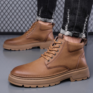 รองเท้าบูทมาร์ตินบุขนสำหรับผู้ชาย ฤดูใบไม้ร่วง ฤดูหนาว พื้นหนา อุ่นสบาย เหมาะสำหรับใส่ทำงานลำลอง - Product Image 4