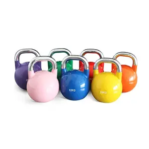Fitness Gewichtheben Kettle bells Verstellbare Günstige Gusseisen Kessel glocken 12-32kg Farb beschichteter Stahl Wettbewerb Kettle bell