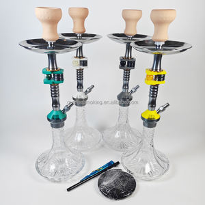 （在庫あり）50-58cm 高品質プレミアムアルミニウム フーカ シーシャ アロイバー 水パイプセット ガラス製 - Product Image 6