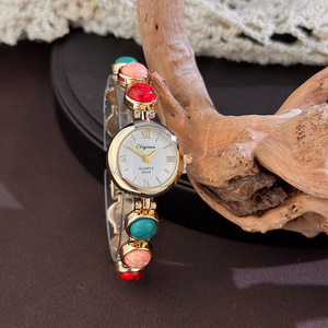 Nuevo Reloj de Pulsera Elegante <span class=keywords><strong>para</strong></span> Mujer con Cuentas de Malaquita y Cuarzo, Regalo <span class=keywords><strong>para</strong></span> Mamá, de Lujo Ligero, Venta Caliente en TikTok, JM008 - Product Image 4