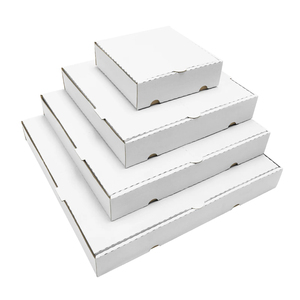 Scatola di imballaggio all'ingrosso per uso alimentare semplici scatole di Pizza bianca a buon mercato per la progettazione personalizzata - Product Image 1