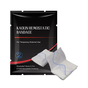 Gasa de Caolín Estéril Transfronteriza con Hilo Azul, Plegado en Z, para Cuidado de Heridas, Botiquín de Primeros Auxilios para Exteriores, Vendaje de Combate - Product Image 4