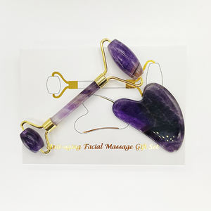 Rouleau de jade en quartz rose naturel pour le visage, ensemble de rouleaux de jade et de Gua Sha, vente en gros d'usine - Product Image 2