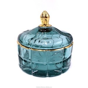 Nóng Bán Màu Đỏ Hổ Phách Tròn Sáp Cup Phong Cách Mới Rose Gold Glass Candle Jar Với Nắp Bán Lẻ Kẹo Jar Hot Bán Trang Trí Nội Thất BR - Product Image 5