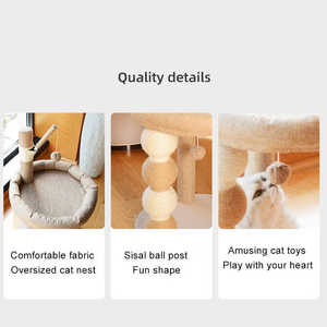 Menara pohon kucing besar dalam ruangan, penggaruk kucing interaktif mewah dengan kertas kayu berkelanjutan tiang penggaruk kucing Sisal untuk memanjat - Product Image 5