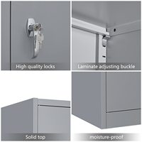 Armoire de rangement en métal avec 2 portes et 4 étagères, armoire de rangement en acier verrouillable pour bureau, garage, entrepôt