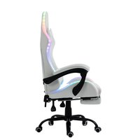 Chaise de jeu Cougar avec éclairage LED RVB, chaise de jeu ergonomique avec massage et repose-pieds, livraison gratuite