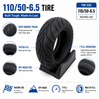 Neumático Todoterreno 110/50-6.5, Neumáticos de Goma sin Cámara, Aptos para Ruedas de Scooter Eléctrico, Mini Motocicleta de Cross de 49cc
