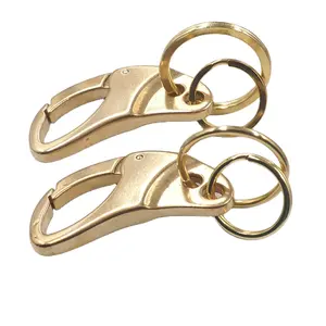 Ivoduff פליז Keychain מפתח אבזם הצמד וו עם מפתח טבעת מסתובב וו לובסטר נועלים