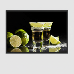 <b>Printed</b> <b>Canvas</b> Art: Tequila Shot & Lime Kitchen Decor,BLACK <b>FRAMED</b> <b>CANVAS</b> - Product Image 2