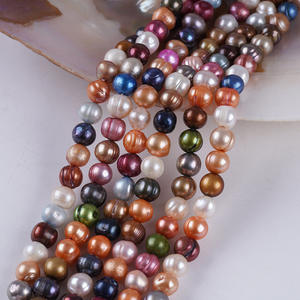 Perlas de Imitación de Color Mixto de 7-8 mm de Zhuji al por Mayor, Perlas de Agua Dulce Naturales, Cuentas Semiterminadas para Collar, Material para DIY, Perlas Sueltas - Product Image 1
