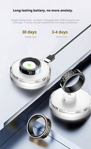 Metal Smart <span class=keywords><strong>Ring</strong></span> Display Touch Oplaadstandaard Pagina-omslag Foto Smart Band Hartslag Bloedzuurstof Slaap Android App Besturing <span class=keywords><strong>Ring</strong></span> - Product Image 6