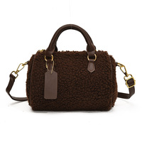Sac à main vintage en laine d'agneau pour femme, nouvelle collection automne, décontracté, polyvalent, haut de gamme, fermeture éclair