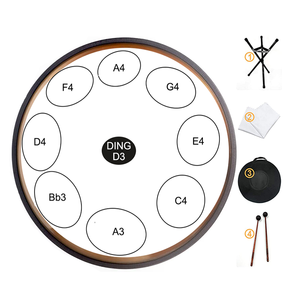 Tambour <span class=keywords><strong>Handpan</strong></span> en ré mineur 9 <span class=keywords><strong>notes</strong></span> 22 pouces 440hz 432hz Instrument à percussion Logo personnalisé gratuit Hand Pan - Product Image 1