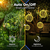 Lanterne solaire en rotin vintage à LED, globe lumineux en osier, étanche IP44, luminaire décoratif suspendu pour extérieur, lumière blanc chaud 3500K