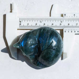 Sculpture artisanale en <span class=keywords><strong>labradorite</strong></span>, chat hibou, petite taille, à vendre - Product Image 6