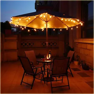 Lampe solaire LED de Patio, 24-34 pieds, avec 30 ampoules G40, décoration extérieur, imperméable, décoration pour jardin, réception de mariage