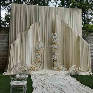 Outdoor Wedding <strong>Backdrop</strong> Drapes S Shape Crooked <strong>Backdrop</strong> <strong>Stand</strong> <strong>with</strong> Fabric Drape Curtain for Event Party <strong>Backdrop</strong> Decoration - Product Image 1