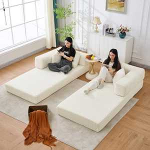 <span class=keywords><strong>Divano</strong></span> <span class=keywords><strong>Letto</strong></span> Pieghevole Moderno 4-in-1 in Corduroy, Senza Montaggio, Divanetto Trasformabile, <span class=keywords><strong>Divano</strong></span> da Terra, Futon - Product Image 4