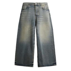 Vente en gros sur mesure Jeans pour hommes Baggy Pantalon large Vintage Do Old Blue Classique Cinq poches Street Hip Hop Skateboarding Boy Men - Product Image 1