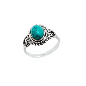 2025 Hot Selling Silver 925 <b>Turquoise</b> <b>Ring</b> Women's Trendy and Personalized Sterling Silver <b>Turquoise</b> Luxury <b>Rings</b> - Product Image 2