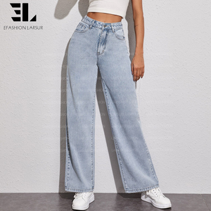 LARSUR Xintang Guangzhou China, Fabricante y Proveedor de Pantalones <span class=keywords><strong>Vaqueros</strong></span> de Mezclilla, Mayoristas, Jeans Clásicos Rectos para <span class=keywords><strong>Mujer</strong></span> - Product Image 4