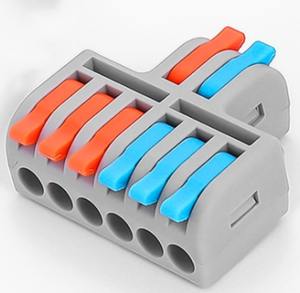 Khối nối <span class=keywords><strong>d</strong></span>ây đa năng <span class=keywords><strong>mini</strong></span> QDF-4-62, 2 vào 6 ra, kiểu nối nhanh, nhỏ gọn, đầu nối <span class=keywords><strong>d</strong></span>ây cáp kiểu đẩy vào SPL-62 - Product Image 1