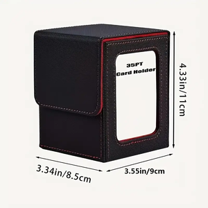 Boîte <span class=keywords><strong>de</strong></span> pont en cuir PU <span class=keywords><strong>de</strong></span> style moderne et écologique avec fonction <span class=keywords><strong>de</strong></span> retournement <span class=keywords><strong>de</strong></span> <span class=keywords><strong>jeu</strong></span> magnétique <span class=keywords><strong>100</strong></span> + porte-cartes pour logo personnalisable TCG - Product Image 2