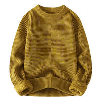 Pull en maille pour homme, col rond, coupe ajustée, style rétro, en mélange de poils de lapin épaissi, chaud, pour un usage quotidien décontracté