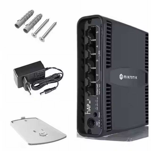 MikroTik C52iG-5HaxD2HaxD-TC HAP AX2 FTTH Dual Band WiFi Router 5dbi 4 LAN Ports WDS WPS Home Use