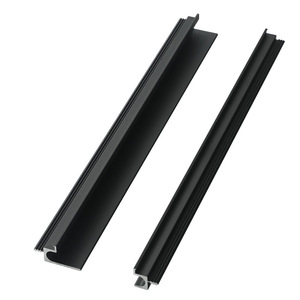 Aluminum Alloy Wardrobe Door Concealed Handle Black And Gold Finish Double Damper Track For Furniture Cabinet Hardware - Product Image 2