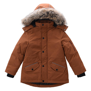 Hiver Garçons Léger et Chaud Parka à <span class=keywords><strong>Capuche</strong></span> Imperméable en Fausse <span class=keywords><strong>Fourrure</strong></span> Epaisse Veste Rembourrée Solide - Product Image 1