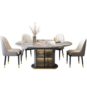 Sang Trọng Bàn Tròn Tiết Kiệm Không Gian Đồ Nội Thất Có Thể Gập Lại Rock Slab Và Bàn Ăn Đặt Cho 6 - Product Image 6