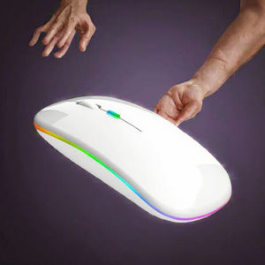 เมาส์ไร้สายแบบชาร์จไฟได้ บลูทูธ บางเฉียบ RGB สำหรับ macbook - Product Image 1