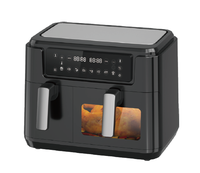 FRITEUSE À AIR Électrique Professionnelle 1500W 5.5L Avec Plaque Crisper Ready Bell Ring Protection Contre La Surchauffe