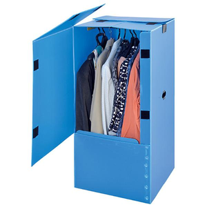 Lemari pakaian plastik bergelombang kustom tempat penyimpanan berkelanjutan plastik besar kotak lemari pakaian bergerak nyaman - Product Image 3