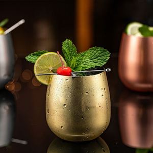 Gobelet en acier inoxydable poli, logo personnalisé, réutilisable, pour fêtes, bars, mojitos, cocktails, jus, incassable, en forme d'œuf - Product Image 2