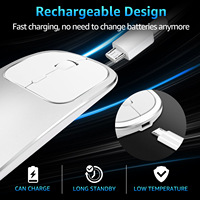 Slanke ultradunne mini ergonomische optische draadloze muis USB/Type-C oplaadbaar 2H/500H 4-knops rechtshandig laptop/desktop 1