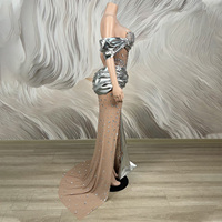 Robe de soirée Novance Y5587 pour femmes, ornée de cristaux, strass, longue, unie, perlée, robe de luxe pour femmes