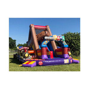 Château gonflable commercial géant avec toboggans aquatiques et centre de jeux gonflables à sec - Product Image 1