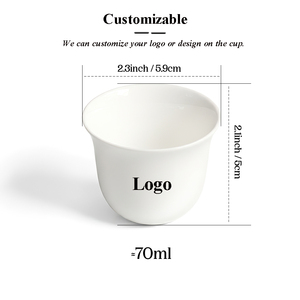 Taza de café árabe saudita de 70 ml sin mango, tazas de café etíopes de <span class=keywords><strong>China</strong></span> de hueso de cerámica sin mango, tazas de café expreso personalizadas - Product Image 3