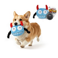 Haustierzubehör Hundespielzeug: Quietschender und vibrierender elektrischer Ball, bissfester, springender Monster-Plüschball mit PP-Baumwollfüllung