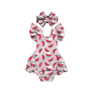 HY-045-ZXL Mono con volantes para bebés/niñas pequeñas con diadema a juego - Product Image 5