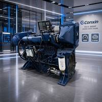 Moteur diesel marin Conxin FP13 500HP, 4 temps, démarrage électrique, 6 cylindres, 12,54L, haute qualité, neuf, système de refroidissement par eau intégré