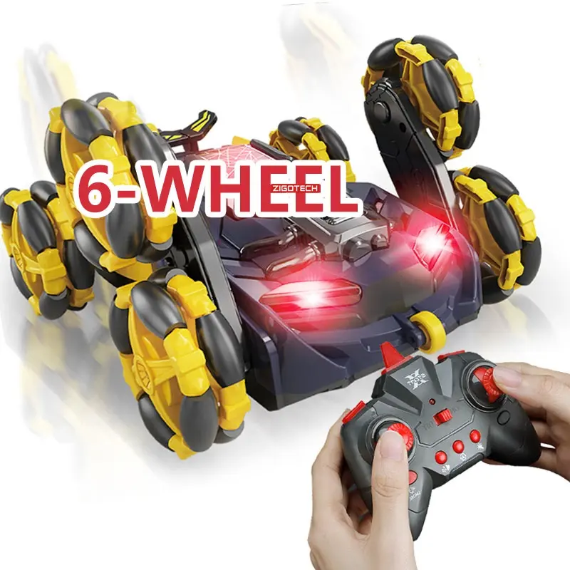 6 wheels Univalsal 360 Rotation Spin burnout drifter smoke action drifting Crawler toy crazy rc stunt car with spray