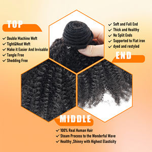 4A 4B 4C Afro crespo capelli ricci Extension vergine brasiliano capelli umani fasci Afro crespi capelli umani ricci fornitori - Product Image 4