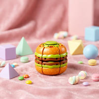 Jouet éducatif créatif transfrontalier en plastique en forme de hamburger, gyroscopique à presser anti-stress, spinner de doigt innovant pour les personnes d'âge moyen