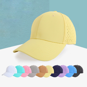 Casquette de baseball unisexe de haute qualité en gros, 6 panneaux, trous découpés au laser, style sportif, dobby, imperméable, perforée, pour le golf - Product Image 6