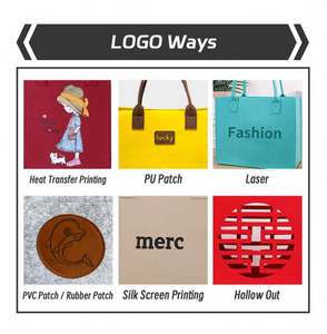 Custom Logo Eco-Friendly Felt Women's Large Capacity Grocery <b>Tote</b> <b>Bag</b> Durable Handbag for Shopping by Girls - Product Image 3